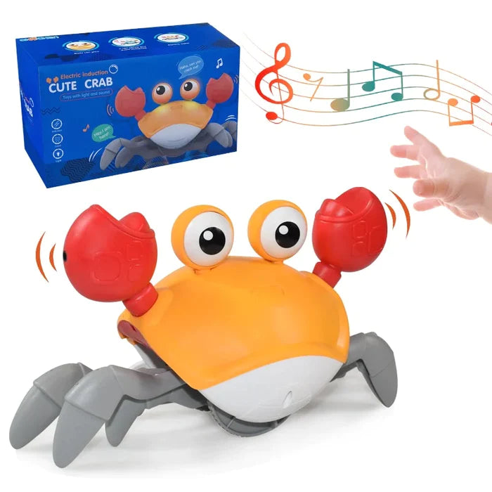 Caranguejo Fujão - Brinquedo interativo Toca Música com Luz e Recarregável usb